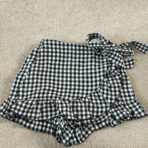 Black and White Gingham Ruffle Skort | Skort | Skirt with Shorts | Gingham